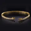 2023 Bracciale tennis con diamanti da laboratorio in oro 14K 18K da 3 mm, gioielli di moda alla moda