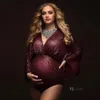 Maternité Poshoot Body grossesse pographie accessoires robe Sexy corps brillant combinaison privée femme enceinte Costumes Pos 240219