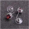 Stud New 11Mm Cubic Zirconia Round Gemstone Stud Earrings For Women Girls Fashion Colorf Copper Inlay Zircon Cz Earring Jew Dhgarden Dh3Zj