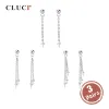 Earrings CLUCI 3 pair Silver 925 Stud Pearl Earring Mounting for Women Sterling Silver Multiple Link Simple Earrings Jewelry SE146SB