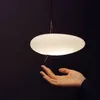 Luminária pendente de toque em forma de seixo, estilo nórdico, dia 41cm, branco, sala de jantar, cozinha, luz moderna, restaurante, café, bar