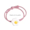 Bandes de caoutchouc de cheveux Mignon Corée Enfants Femmes Bande de cheveux élastique Sweet Yolk Cravates Corde Fille Scrunchy Enfants Porte-queue de cheval Designs de mode Dhhje