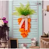 Couronne de fleurs décoratives pour la fête des mères, arbre à l'envers, fournitures de vacances avec lumières, carotte, porte d'entrée Simple