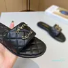 Slides Slides Slippers Slippers الكلاسيكيات القاع المسطحة الصنادل الأزياء غير الرسمية