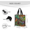 Shopping Bags Colorful Football Print Tote Bag Reusable Large Capacity Zipper Single Shoulder Convenience