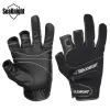 Appareils Seaknight SK03 Glants de pêche d'hiver Sport 1pair / Lot 3 Gants en cuir respirant Halffinger