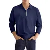Men's Polos Formal Party Travel Workwear Casual Business Shirts Tops V-Neck Work Blouse Brand Button Up Long Sleeve