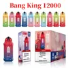 Oryginalny Bang King 12000 Puff E Type-C 650MAH Bateria 23 ml wstępnie wypełniona kapsułka 0%2%3%5%Puffs 12k 20 Smaki vs Bang Box 9000 12000 15000 18000