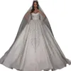Винтажное арабское бальное платье Свадебные платья с кристаллами и бисером без бретелек Свадебные платья Пышное платье невесты с блестками и скользящим шлейфом