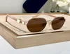 Gold Brown Hexagon Solglasögon Kvinnor mode Summer Sunnies Sonnenbrille UV Protection Eyewear With Box