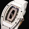 RM Chronograph Swiss Wrist Watch Collection Wristwatch Richarder Milles Series RM0701 Black Lip 18K Rose Gold Snow Diamond Automatic Mechanical Ladys White