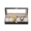 LISCN Caja de Reloj 5 rejillas Cajas de Reloj Caja de cuero PU Caja Reloj soporte negro Boite Montre Caja de regalo de joyería 20181239Z