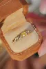 Rings LUOWEND 18K Yellow Gold Rings Real Natural Yellow Diamond Engagement Ring for Women Wedding Fashion Wheat Ear Design Jewelry
