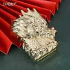 Accendini New Creative Luxury 3D Dragon Carving Retro Kerosene Accendino Saldatura in metallo Mola Mens Accessori per fumatori Regalo YQ240222