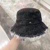 Women Fashion Denim Hat Designer Metal Letter Bucket Hats Lace Up Hat Outdoor Travel Sport Fisherman Caps Holiday Sunhat