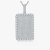 Fina smycken Hip Hop Diamond Pendant S925 Sterling Silver Rectangular Pendant VVS Moissanite Luxury Jewelry Moissanite Necklace