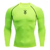 Magliette da uomo Camicia a compressione Uomo Rashgarda MMA Maniche lunghe Protezione solare Strato base T-shirt Allenamento fitness Top Sport Bodybuilding