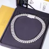 Massive Sier 16 mm breite GRA D-Farben-Moissanit-Diamant-Halskette, kubanische Gliederkette für Herren-Hiphop-Rapper-Life-Schmuck