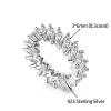 Ringar full Moissanite Eternity Band GRA Certified D Color Marquise Cut Diamond Engagement Rings 925 Silver Wedding Ring for Women Men