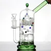 Qualidade de vidro Bong Gene Style Dab Rig Water Pipe Recycler Hookah Fumar Cachimbos Borosilicato Vidro Shisha com 14mm Joint Tigela Artesanal