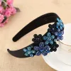 Jewelry Retro Fashion Dimensional Flower for Women Widebrimmed Headband Luxury Czech Crystal Nonslip Border Girl Hairpin Fancy Headband