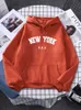 Sweats à capuche pour femmes Sweatshirts New York City USA Sweet-shirt de Pocket Street surdimension