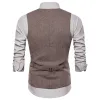 Hommes col en v costume Gilet coupe ajustée simple boutonnage gilets Homme robe Gilet Homme décontracté sans manches formel affaires