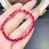 Bangles S925 Sterling Silver Rose Gold Original Bracelet for Women Natural Ruby Gem Bracelet Party High quality jewelry wedding