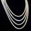 Verklig solid 10k guld 3mm-5 mm bred pass diamanttest Moissanite diamant tennishalsband/armband kedja för fina smycken