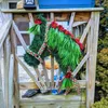 Couronne de fleurs décoratives en fil de fer, tête de cheval, cadre en métal, anneau de fleurs pour bricolage, mariage de noël