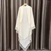 Ethnische Kleidung Gebetskleidungsstück Lange Khimar Frauen Muslim Hijab Eid Ramadan Kopftuch Islamische Abaya Arabische Burka Schleier Krawatte Rücken Naher Osten