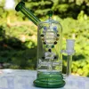 Vetro Gene Style Dab Rig Water Bong Recycler Narghilè Tubo da fumo Materiale borosilicato Shisha da 5 pollici con ciotola articolata da 14 mm fatta a mano