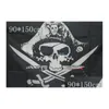 Bannerflaggor som säljer 3x5ft SKL och CrossBones Sabers Swords Jolly Roger Pirate Flags med grommets dekoration Drop Delivery Home DHA7H