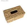 Tissue Boxes Napkins Pastoral Style Straw Woven Tissue Basket Water Hyacinth Straw Woven Tissue Box Table Desktop Decoration Paper Extraction Box Q240222