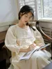 Kvinnors sömnkläder Cotton Nightgown Girl Nightdress Princess Women Vintage Autumn