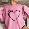 Women's Hoodies Women Jumper Kid Mom Sweetshirt Mother'S Day Round Neck Long Sleeve Pullovers Casual Loose Regular Hoodless All-Match