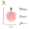 Colliers Natural Crystal Heart Pink Quartz Stone Charms accessoires
