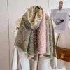 Осень/зима 2024, шаль с фрагментарным цветком, элегантный кашемировый шарф в стиле знаменитостей, женский теплый и морозостойкий шейный платок