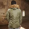 Mgp jaqueta masculina padrão de inverno clássica n-3b parka para clima frio extremo impermeável removível pele sintética ao redor do capuz 240220