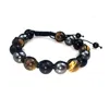 Beaded 8Mm brins de perles 7 Chakra Bracelet perles de lave volcanique noire Reiki guérison Nce Double couche rangée pierre naturelle Yoga Bracelets Dhoia