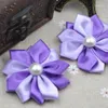 Decorative Flowers 20pcs Satin Ribbon W/pearl Appliques Craft DIY Wedding 9 Colos A268