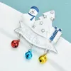 Brooches Wuli&baby Lovely Snowman For Women Unisex Enamel Christmas Year Figure Party Casual Brooch Pins Gifts
