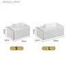 Tissue Boxes Napkins Luxury Golden Storage Napkin Holder Kitchen Box Square Shaped Container Plastic Craft Desktop Paper Case Q240226