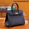 Bag Fully Designer Hand-stitched Original Factory Togo Leather Bk30 Fashion Leather Portable Luxury for Women Midnight Blue