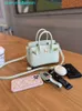 Bakken BK Echt lederen handtas Zomer Fantasie Paars Bubble Groen Mini Kleine Platina Hoofdband Koeienhuid Dames Crossbody Tas met logo hbN6