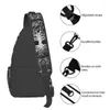 Backpack Tree Of Life Gray Scale Gemstone Sling Bag Men Cool Vikings Yggdrasil Shoulder Crossbody Chest Travel Hiking Daypack