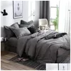 Ensembles de literie 3pcs Couple Couette Er avec taie d'oreiller Nordic Couette Set Quilt Queen King Double ou lit simple 231010 Drop Delivery H Dh3Lk