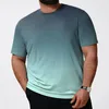 Herr t-skjortor gradient män t-shirt 5xl sommar kort ärm grafisk färgglad casual rund hals lösa tees toppar ropa hombre