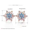 Ohrstecker Rose Gold Silber Farbe Romantische Schneeflocke Blume Blaue Kristalle Klare CZ Ohrstecker Für Frauen Boho Hochzeit Schmuck Exq Dhgarden Dhtpj