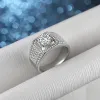 Rings 1/2/3/5/10 Carat D Color Brilliant Moissanite Rings for Man S925 Silver Sparkle Moissanita Lab Diamond Men Ring Fine Jewelry GRA